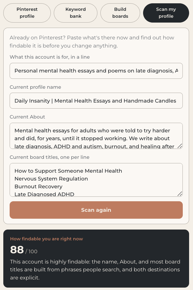 Findable scan results